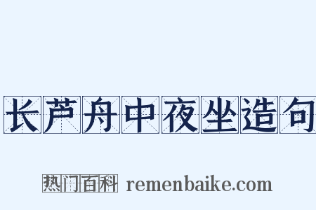 长芦舟中夜坐造句是什么意思的图片